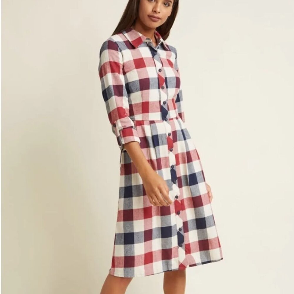 Modcloth small cotton shirt dress